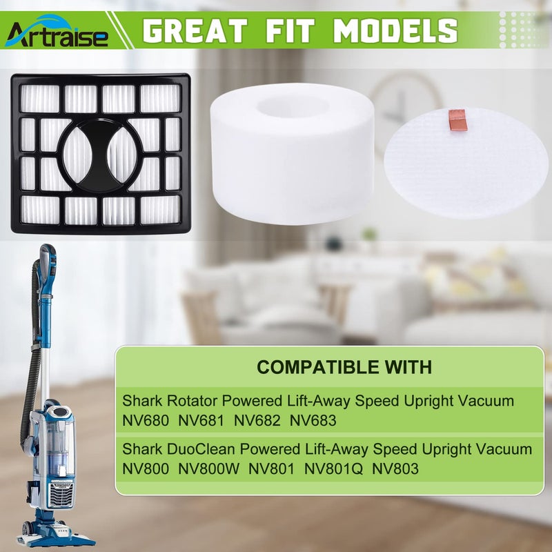 Artraise Duo Clean Filter Replacement for Shark Rotator Powered Lift-Away Speed DuoClean Vacuum NV680 NV681 NV682 NV683 NV800 NV800W NV801 NV803 UV810 Replaces Part # XHF680 & XFF680 - Image 2